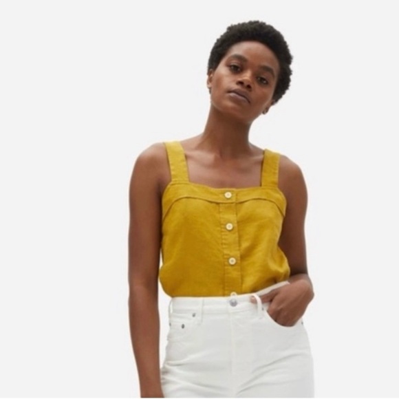 Everlane Tops - Everlane Linen Button Front Apron Tank | NWT